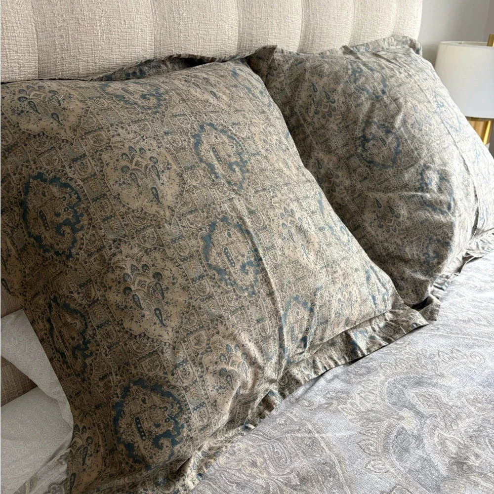 Restoration Hardware Italian Byzantine Fresco Sateen European Pillow Shams